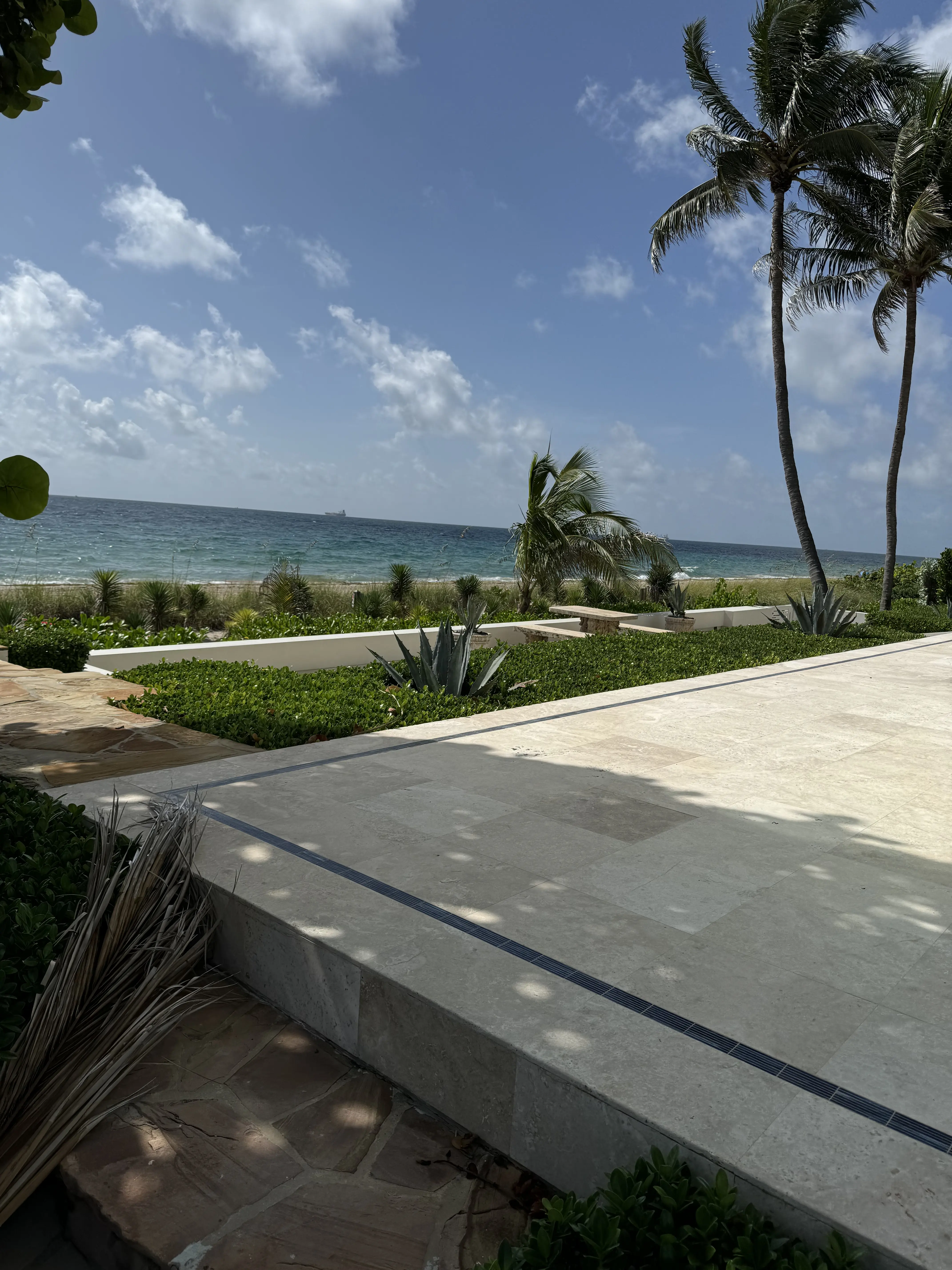 Pristine coastal landscaping near the Pompano Beach shoreline